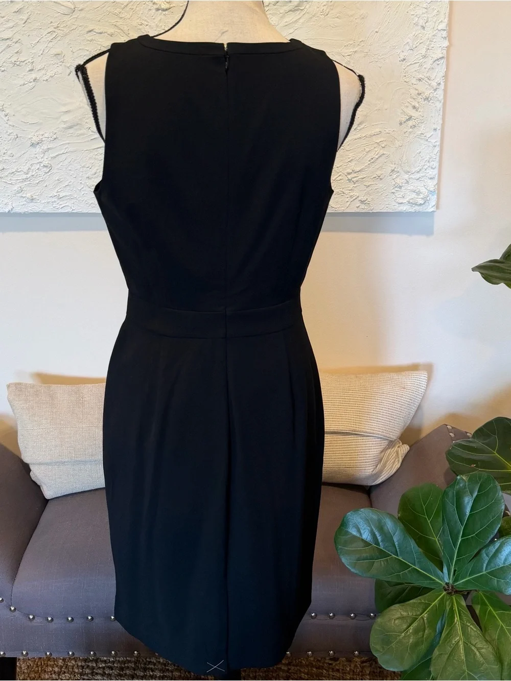 J. Crew Sheath Suiting Dress Four-Season Sleeveless Stretch Black Sz 4 NWOT - Picture 3 of 12